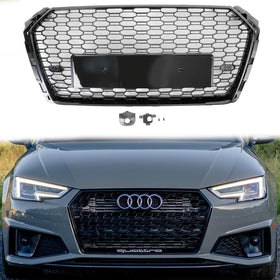 Audi | A4/A4 Línea S/S4 B9 | 2016-2019 | Parrilla estilo RS4 | Negro brillante| Rejilla de panal del parachoques delantero