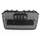 2012-2016 Audi A5 / A5 Sline / S5 B8.5 RS5 Style Honeycomb Front Bumper Grille With Silver Ring Emblem-13