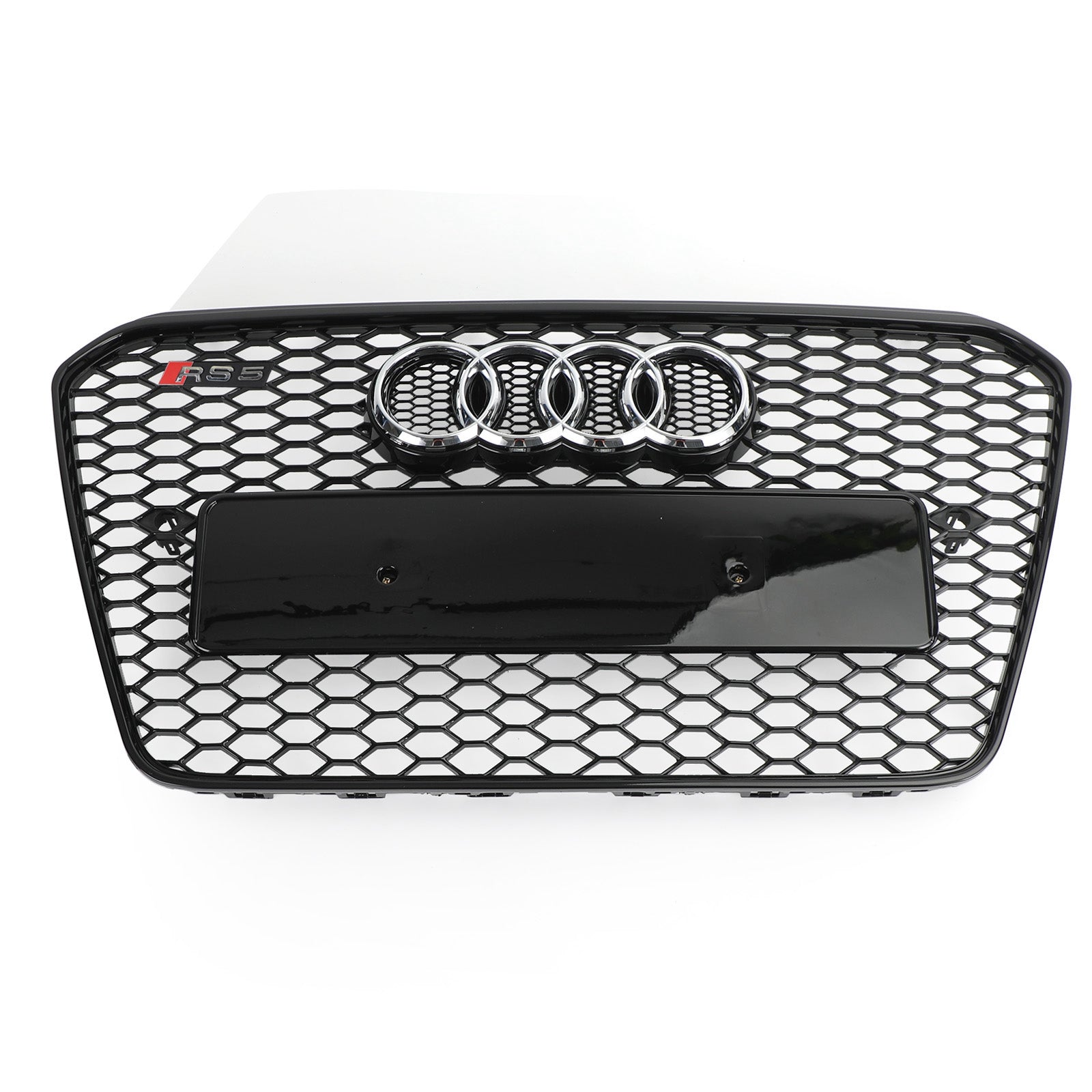 Audi 2012-2016 A5 S5 B8.5 Grill Replacement RS5 Style Honeycomb Hex Mesh Front Bumper Black Grille