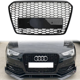 2012-2016 Audi A5/S5 B8.5 RS5 estilo rejilla de parachoques delantero de malla de panal parrilla negra - 0