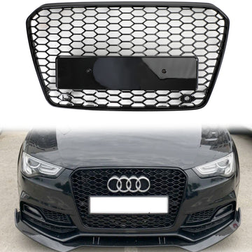 2012-2016 Audi A5/S5 B8.5 RS5 estilo rejilla de parachoques delantero de malla de panal parrilla negra - 0