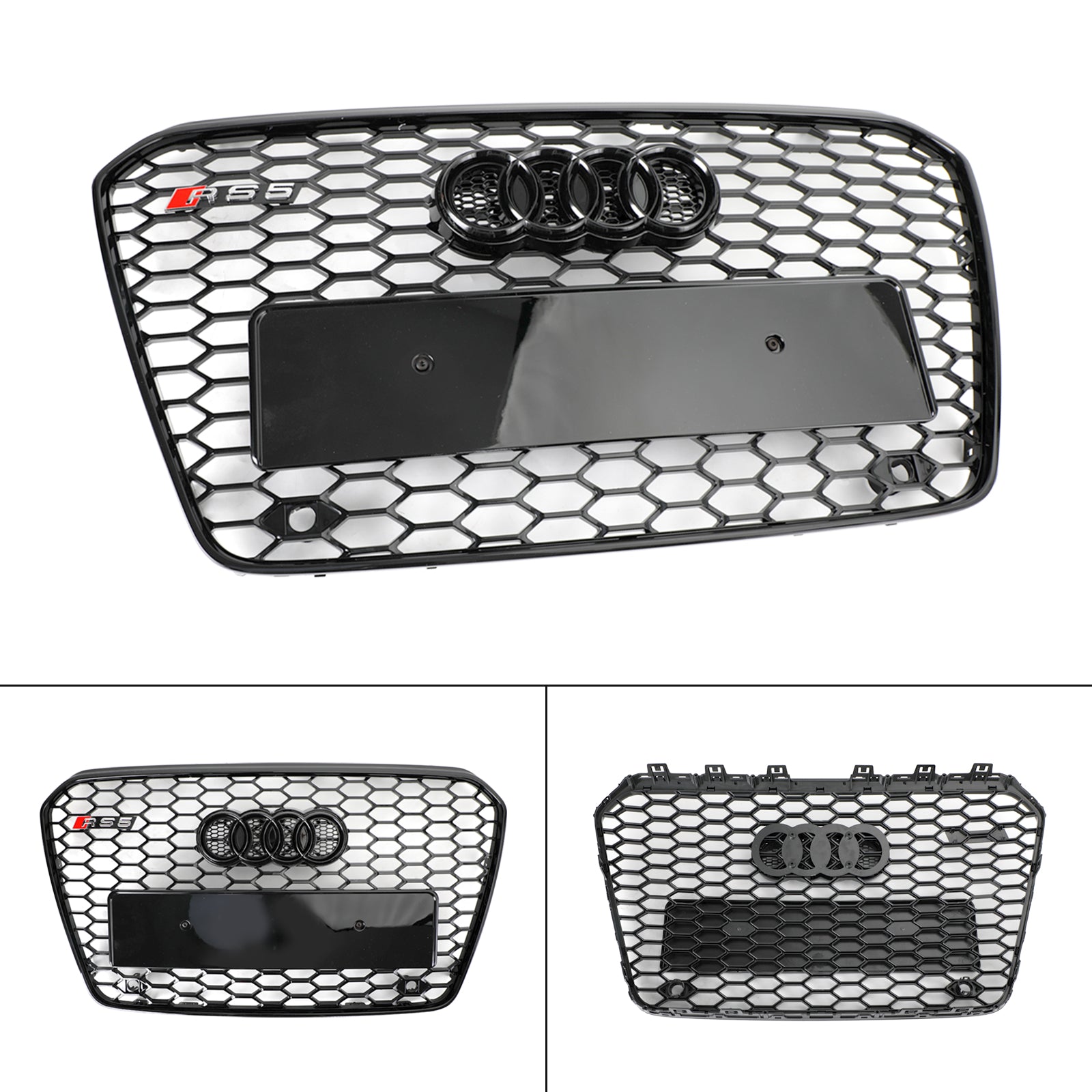 Grille de pare-chocs avant en nid d'abeille de style Audi A5 / S5 B8.5 RS5 2013-2016 Grille noire