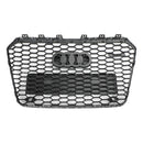 Audi A5 / A5 Sline / S5 B8.5 Honeycomb Mesh Grill 2012-2016 Glossy Black RS5 Style Grille With Black Ring Emblem-13