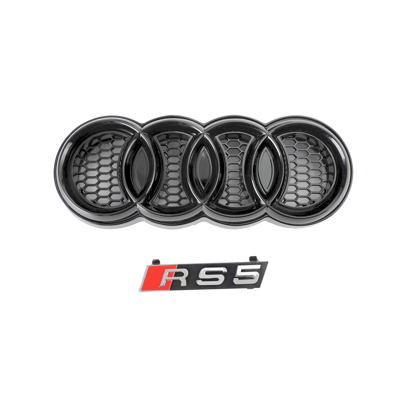 Parrilla delantera de malla de panal estilo Audi A5/S5 B8.5 RS5 2013-2016, color negro