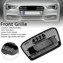 2012-2016 Audi A5 / A5 Sline / S5 B8.5 RS5 Style Honeycomb Front Bumper Grille With Silver Ring Emblem-20