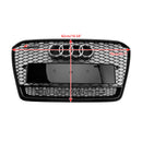 2012-2016 Audi A5/A5 Sline/S5 B8.5 RS Quattro Style Honeycomb Grille Front Bumper Sport Black Grill With Chrome Ring Emblem-3