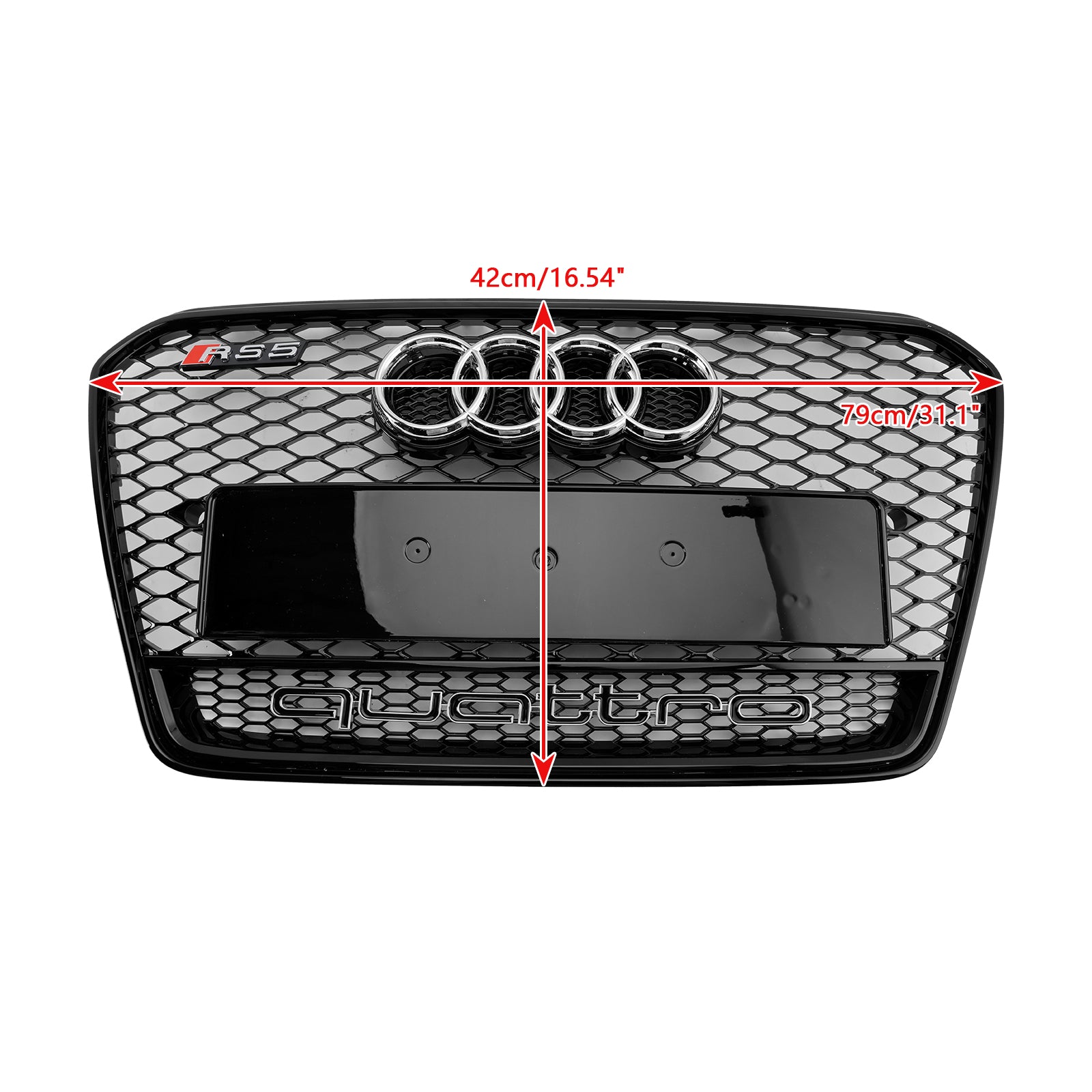 Audi 2012-2016 A5/A5 Sline/S5 B8.5 RS Quattro Style Front Grill Air Intake Radiator Bumper Grille With Ring Emblem