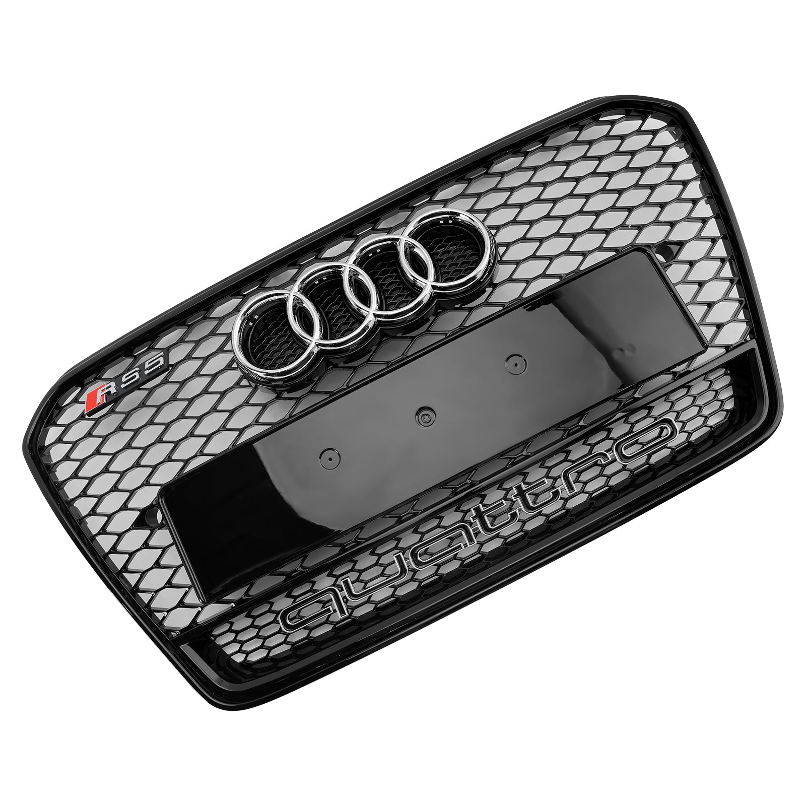 2012-2016 Audi A5/A5 S Line/S5 B8.5 RS5 Grilla paraurti anteriore a nido d'ape con emblema ad anello d'argento