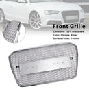 Audi A5/S5 B8.5 2013-2016 RS5 Style Grille chromée Grille de pare-chocs avant en nid d'abeille avec emblème argenté-3