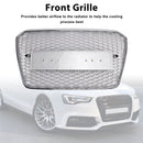 Audi A5/S5 B8.5 2013-2016 RS5 Style Grille chromée Grille de pare-chocs avant en nid d'abeille avec emblème argenté-4
