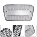 Audi A5/S5 B8.5 2013-2016 RS5 Style Grille chromée Grille de pare-chocs avant en nid d'abeille avec emblème argenté-5