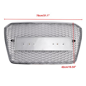 Grade 2013-2016 do amortecedor dianteiro do favo de mel da grade 2013-2016 da tira de Chrome do estilo de Audi A5/S5 B8.5 RS5 RS5 - 0