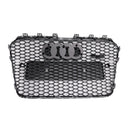 Audi A5/S5 B8.5 2013-2016 RS5-stijl Chromen grille Honingraat voorbumpergrille met zilver embleem-12