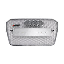 Audi A5/S5 B8.5 2013-2016 RS5-stijl Chromen grille Honingraat voorbumpergrille met zilver embleem-1