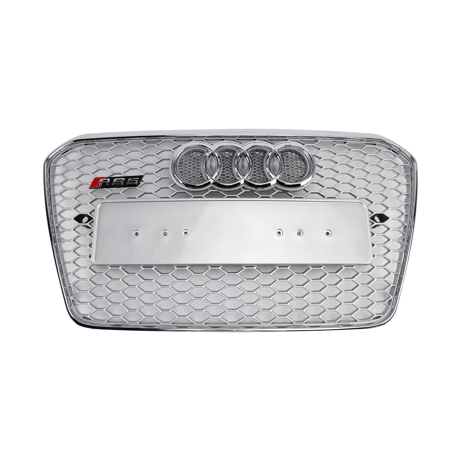 Audi A5 / S5 B8.5 2013-2016 RS5 Style Chrome Grille Honeycomb Front Bumper Grille With Silver Emblem