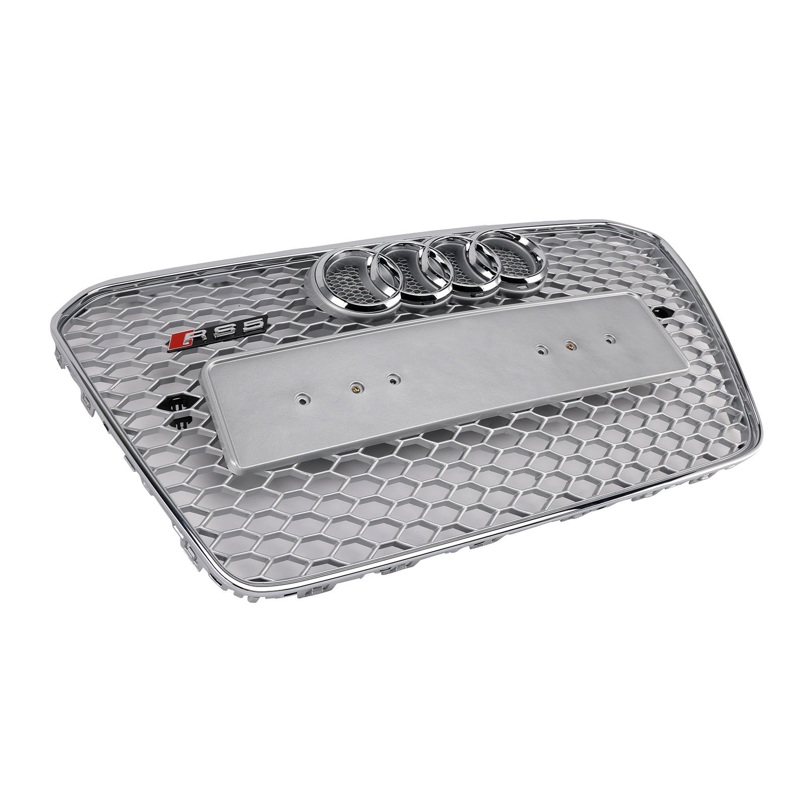 Audi A5/S5 B8.5 2013–2016, RS5-Stil, Chrom-Kühlergrill, Waben-Frontstoßstangengrill mit silbernem Emblem