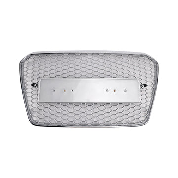 Audi A5/S5 B8.5 2013-2016 RS5 Style Grille chromée Grille de pare-chocs avant en nid d'abeille avec emblème argenté