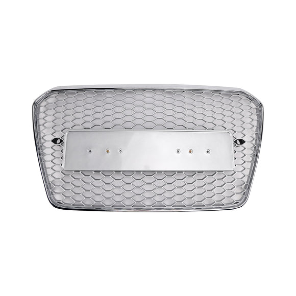 Audi A5/S5 B8.5 2013-2016 RS5 Style Grille chromée Grille de pare-chocs avant en nid d'abeille avec emblème argenté