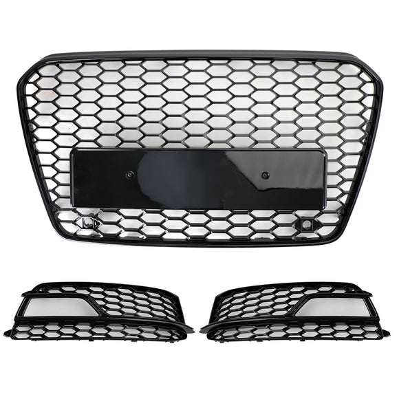 2012-2016 Audi A5/S5 B8.5 RS5 estilo rejilla de parachoques delantero de malla de panal parrilla negra
