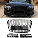 2012-2016 Audi A5/S5 B8.5 RS5 estilo rejilla de parachoques delantero de malla de panal parrilla negra-1