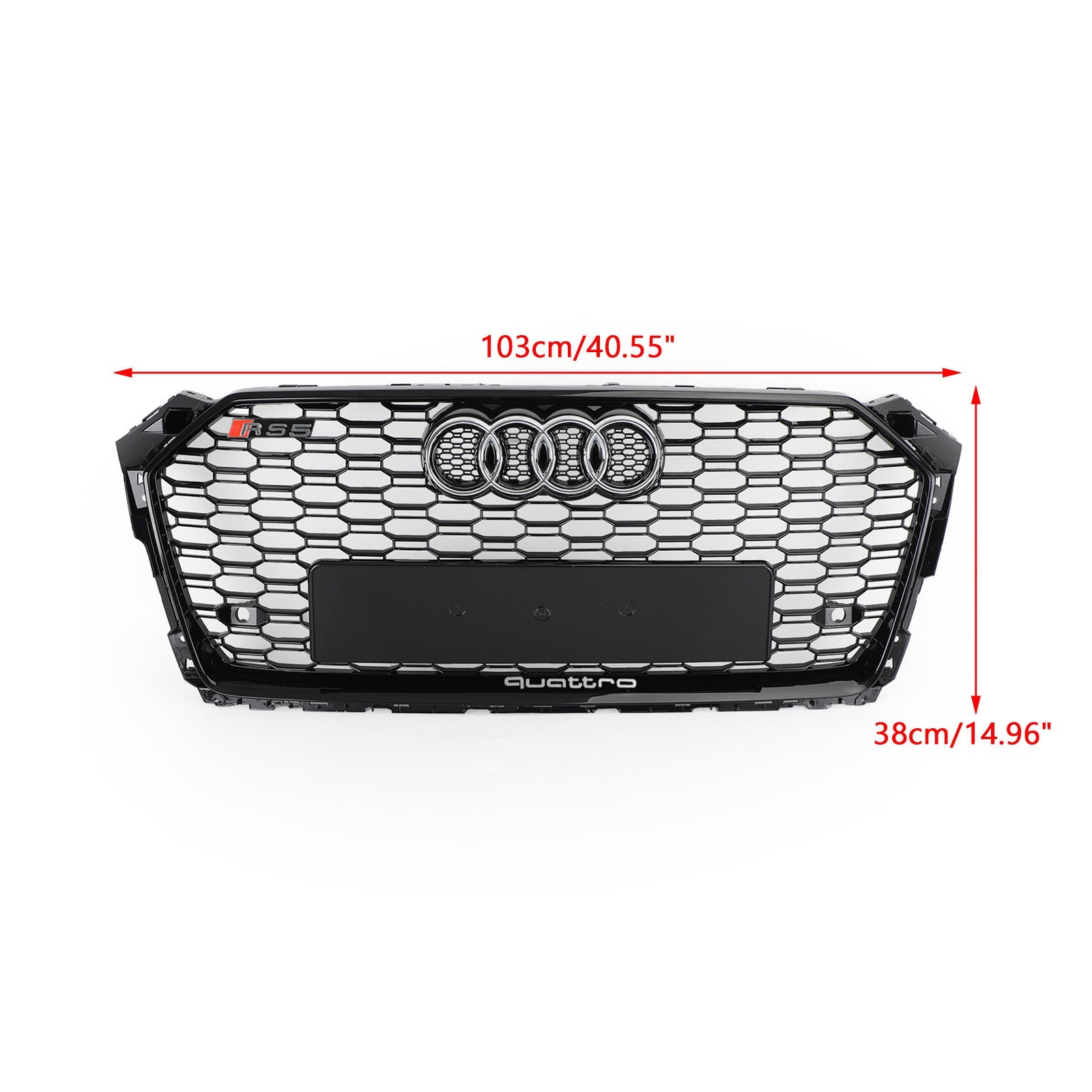 Reemplazo de parrilla de panal de abeja para Audi A5 S5 2017-2019, rejilla hexagonal negra de malla deportiva estilo RS5