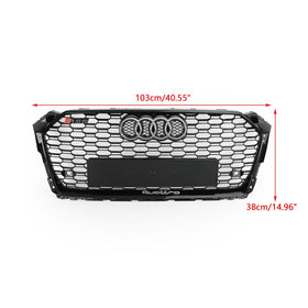 Parrilla de panal de repuesto para Audi A5/A5 Sline/S5 B9 2017-2019, rejilla negra hexagonal de malla deportiva estilo RS5 - 0