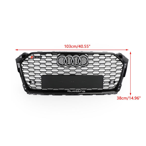 2017-2019 Audi A5 / A5 Sline / S5 B9 Honeycomb Grill Replacement RS5 Style Sport Mesh Hex Black Grille