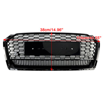 2017-2019 Audi A5/A5 Sline/S5 RS5 Honingraatgrill Voorbumper Sport Mesh Hex Zwart Grille - 0