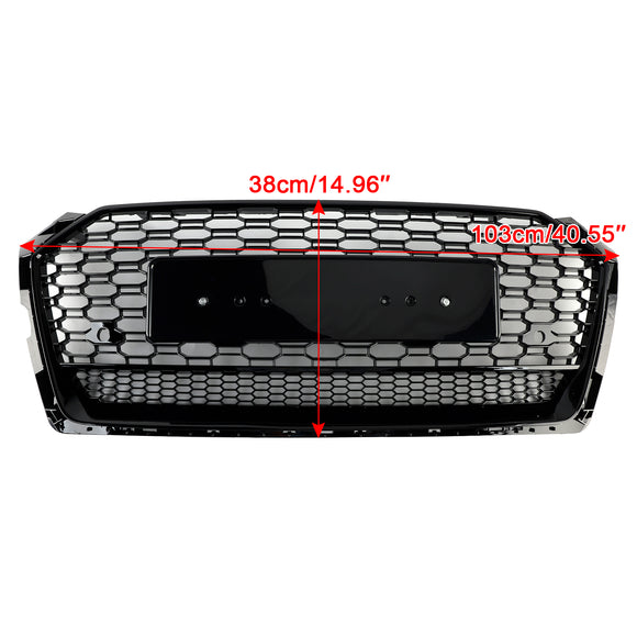 Audi A5 / A5 Sline / S5 B9 RS5 Style Honeycomb Sport Mesh Hex Grille 2017-2019 Front Bumper Black Grill