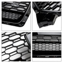 Audi A5 / A5 Sline / S5 B9 RS5 Style Honeycomb Sport Mesh Hex Grille 2017-2019 Front Bumper Black Grill-13