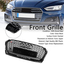 2017-2019 Audi A5 / A5 Sline / S5 RS5 Honeycomb Grill Front Bumper Sport Mesh Hex Black Grille-4