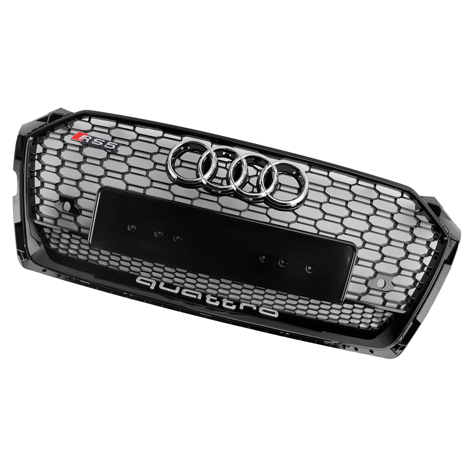 Grille en nid d'abeille pour pare-chocs avant Audi A5 / A5 Sline / S5 RS5 2017-2019 Grille hexagonale noire en maille sport