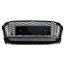 Audi A5 / A5 Sline / S5 B9 RS5 Style Honeycomb Sport Mesh Hex Grille 2017-2019 Front Bumper Black Grill-16