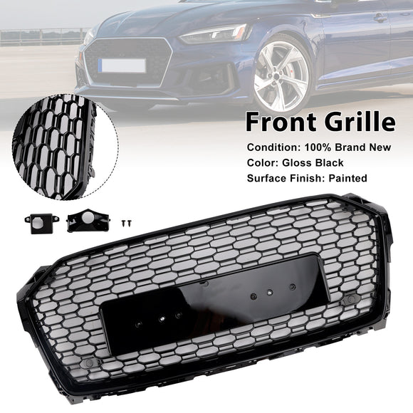 2017-2019 Audi A5/A5 Sline/S5 B9 Honingraatgrill Vervanging RS5-stijl Sport Mesh Hex Zwart rooster
