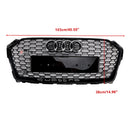 Audi A5 S5 B9 2017-2019 RS5 Estilo Sport Front Honeycomb Grille Preto Quattro Grill Com Anel Emblema-2