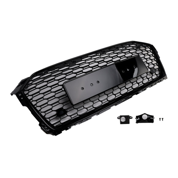 Audi A5 / A5 Sline / S5 B9 RS5 Style Honeycomb Sport Mesh Hex Grille 2017-2019 Front Bumper Black Grill