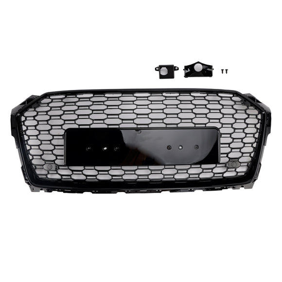 Audi A5 / A5 Sline / S5 B9 RS5 Style Honeycomb Sport Mesh Hex Grille 2017-2019 Front Bumper Black Grill