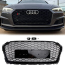 2017-2019 Audi A5/A5 Sline/S5 B9 Honingraatgrill Vervanging RS5-stijl Sport Mesh Hex Zwart rooster-1