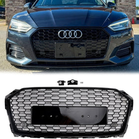2017-2019 Audi A5 / A5 Sline / S5 B9 Honeycomb Grill Replacement RS5 Style Sport Mesh Hex Black Grille