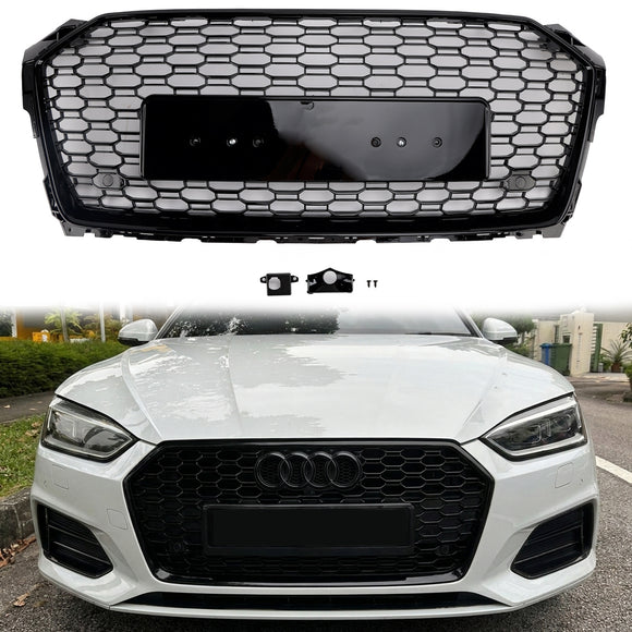 2017-2019 Audi A5/A5 Sline/S5 B9 Honeycomb Grill Ersättning RS5 Style Sport Mesh Hex Black Grille