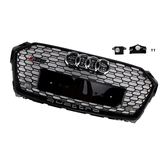 Griglia anteriore a nido d'ape anteriore sportiva stile RS5 2017-2019 adatta per Audi A5 S5 B9