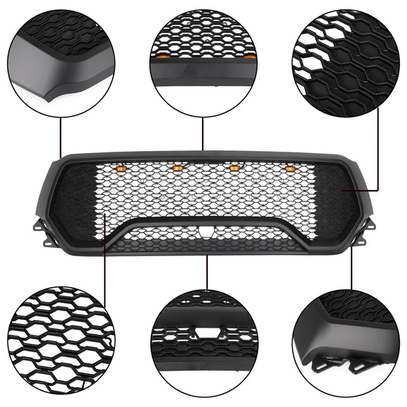 2019-2024 Dodge Ram 1500 TRX Estilo LED Parrilla de panal Parrilla delantera superior del capó