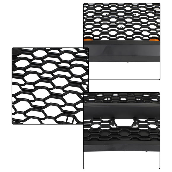 Dodge Ram 1500 2019-2024 Rebel Style Front Grill Black Front Bumper Honeycomb Upper Grille W/ LED