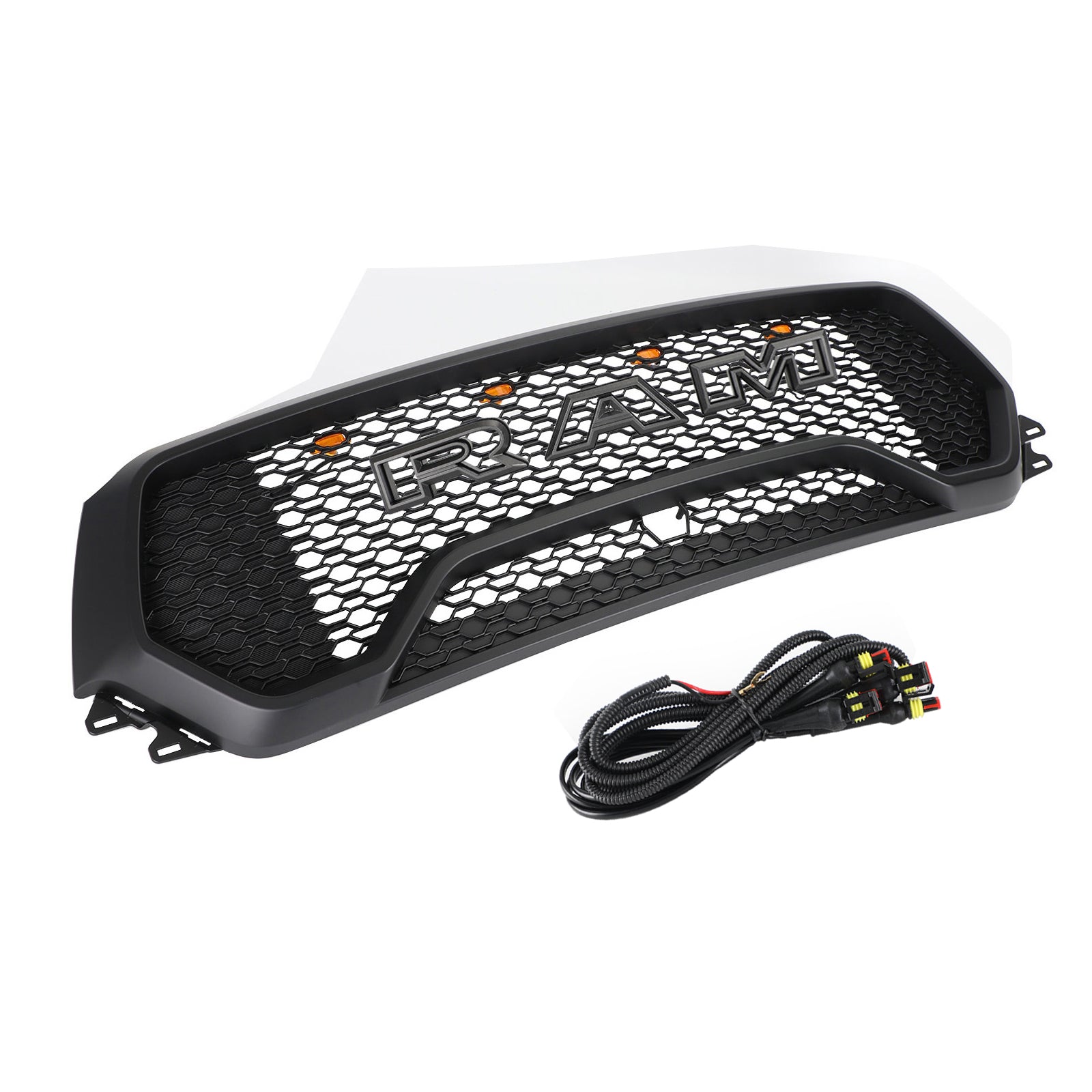 2019-2022 Dodge Ram 1500 Grill TRX Style LED Grille de capot supérieur avant en nid d'abeille