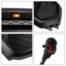 Dodge Ram 1500 2019-2024 Parrilla delantera estilo rebelde Parachoques delantero negro Parrilla superior en forma de panal con LED & Letra RAM-7