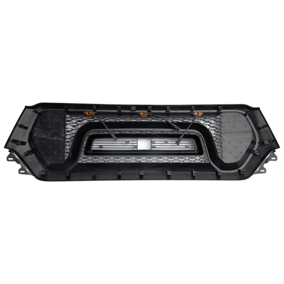 Dodge Ram 1500 2019-2024 Rebel Style Front Grill Black Front Bumper Honeycomb Upper Grille W/ LED
