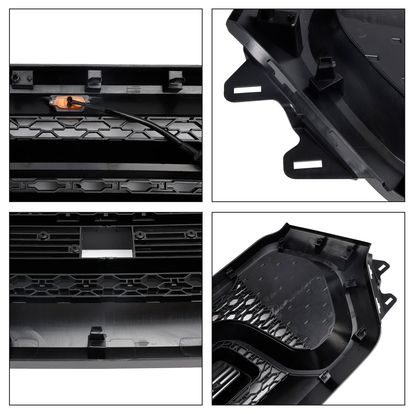 Dodge Ram 1500 2019-2024 Rebel Style Front Grill Black Front Bumper Honeycomb Upper Grille W/ LED