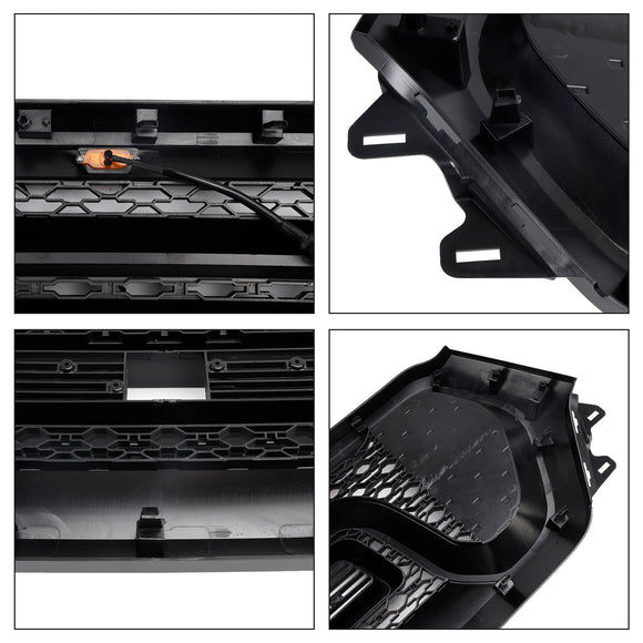 Dodge Ram 1500 2019-2024 Rebel Style Front Grill Black Front Bumper Honeycomb Upper Grille W/ LED