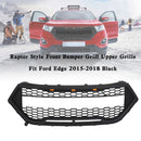 Griglia per paraurti anteriore superiore Ford Edge SE/SEL/Titanium/Sport 2015-2018 Griglia nera stile Raptor con lettera FORD-3