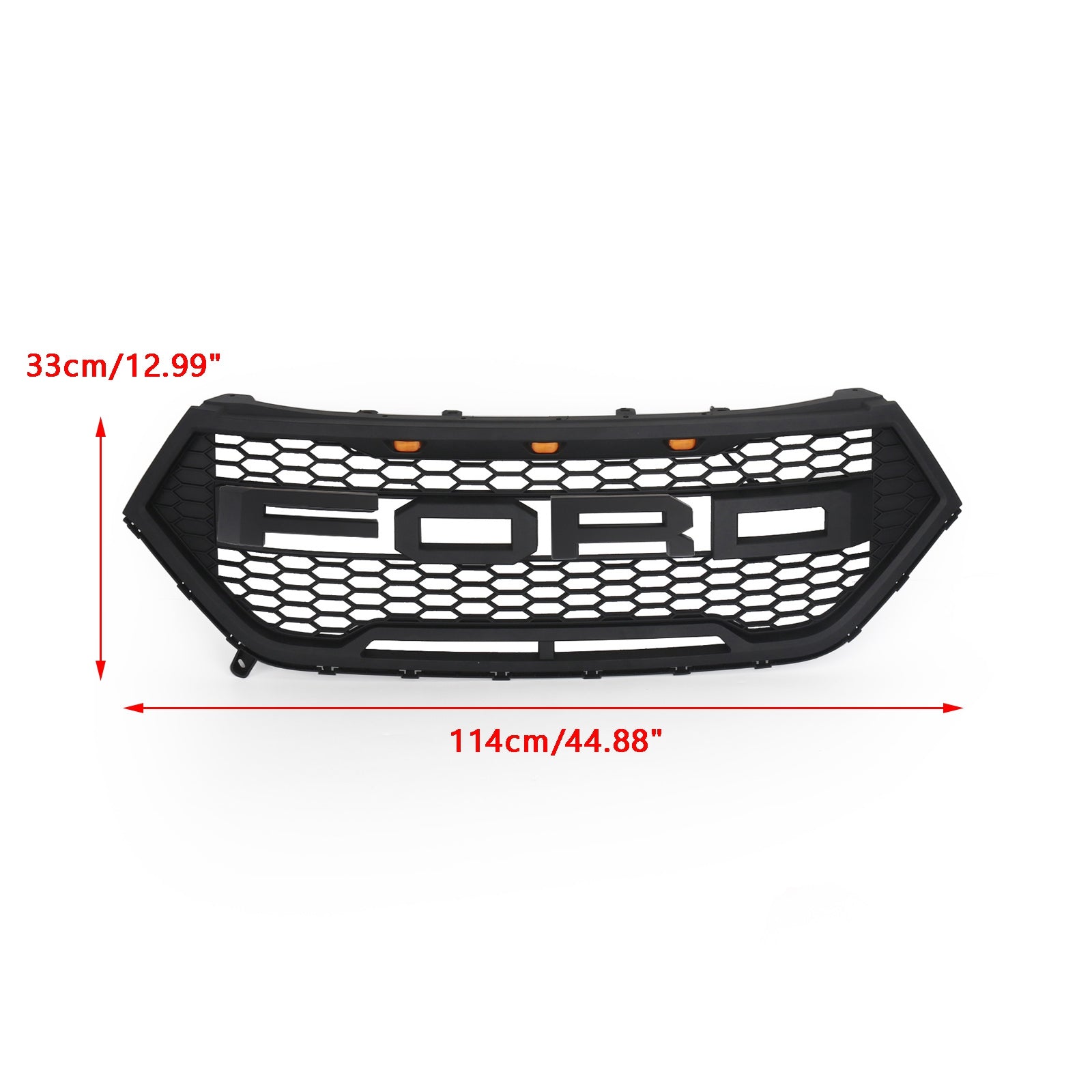 Ford Edge 2015-2018 Raptor Style Grill Front Bumper Black Grille W/ LED Light & Letter